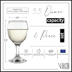 Vikko 5.5-Oz Small Round Dessert Wine Glasses Set of 6 - Durable Stemmed, Dishwasher Safe, Thick White Wine Glasses