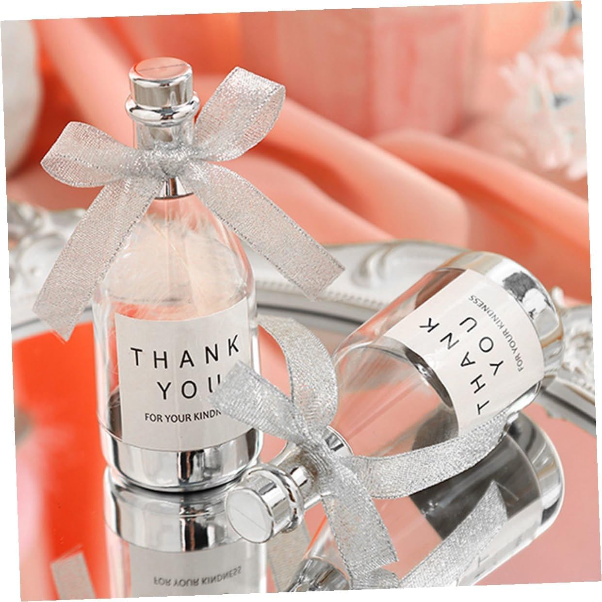 20pcs Silver Large Candy Containers Bottle Shape Wedding Party Favors for Adults Birthday Banquet Treat Boxes