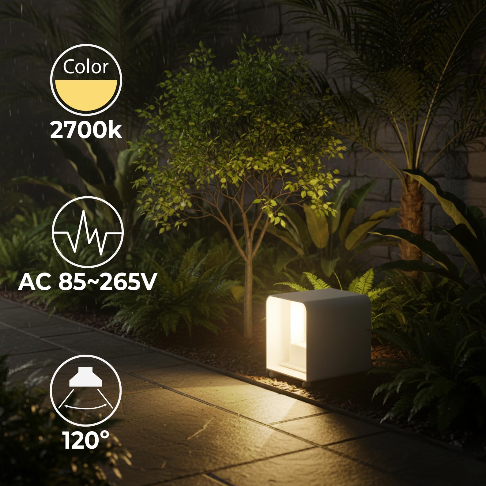 LED ATOMANT 4x Aplique LED Pared Cubo Blanco 14W Color Luz Calida IP54