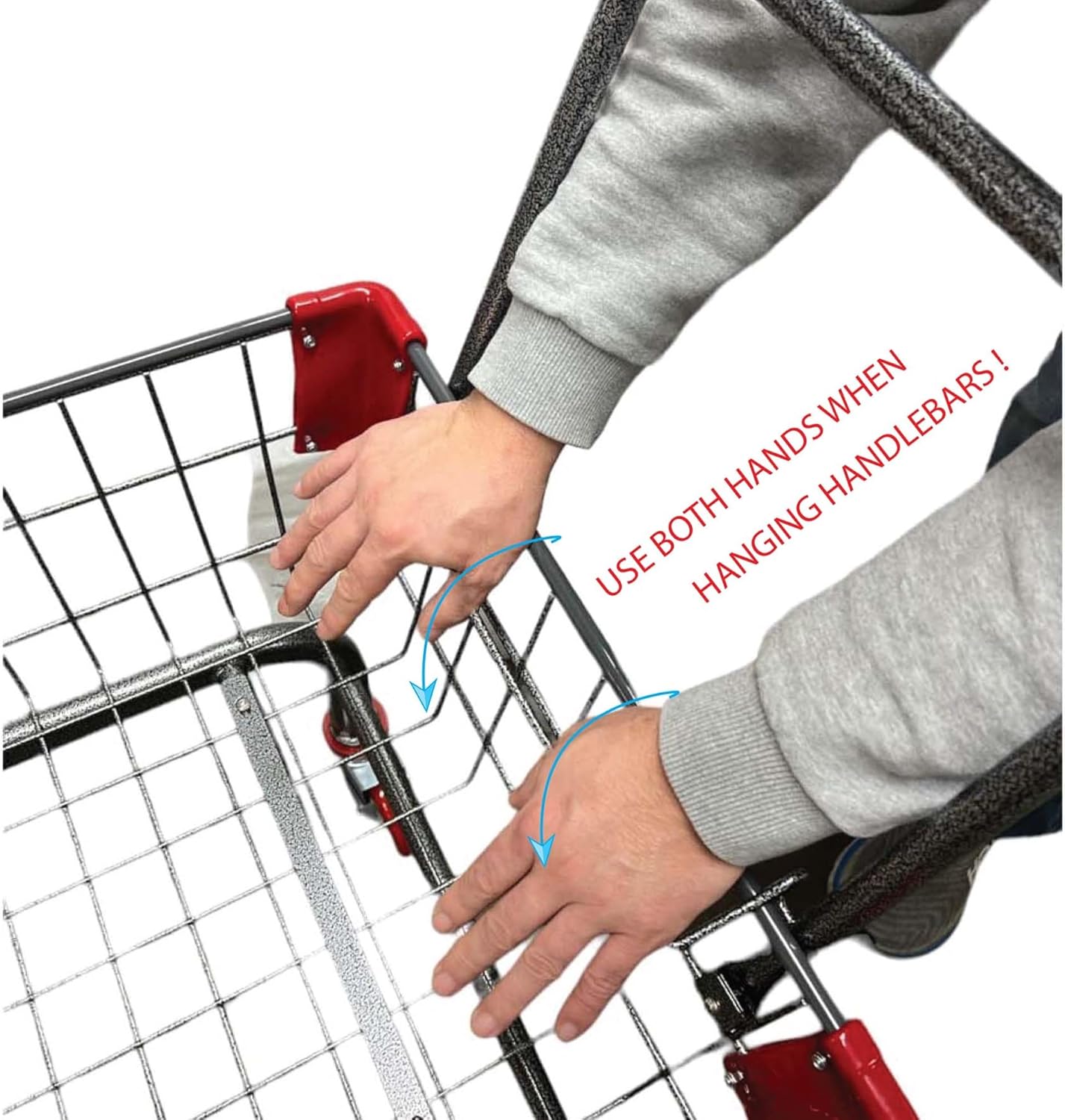 Heavy Duty Laundry and Grocery 1.8 Bushel Cart With U-Handle (Blue)