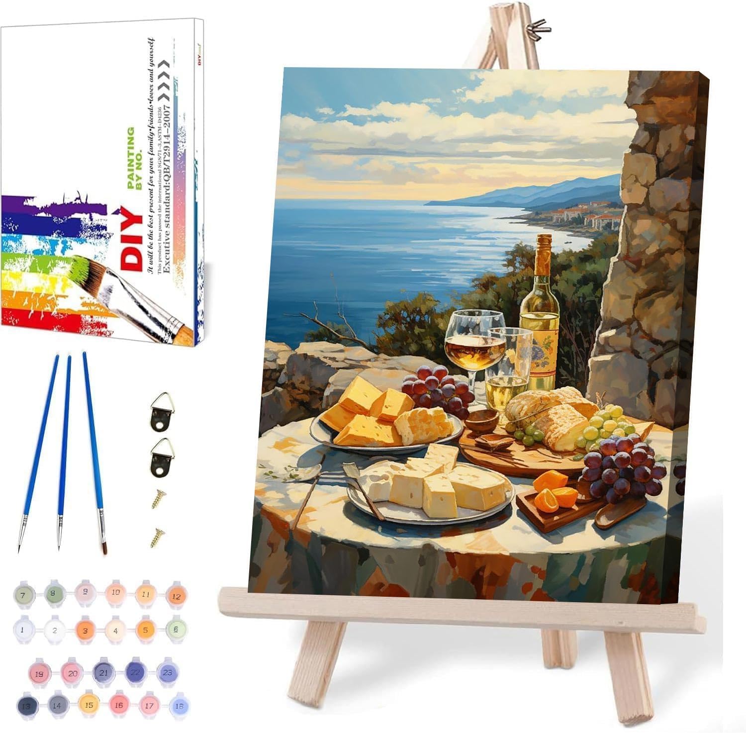 MIRCVSH Paint by Number Kit for Adults Beginners, Landscape Paint by Number for Adults on Canvas Framed, DIY Oil Painting Kits Art Crafts with Wooden Frame(12x16inch)