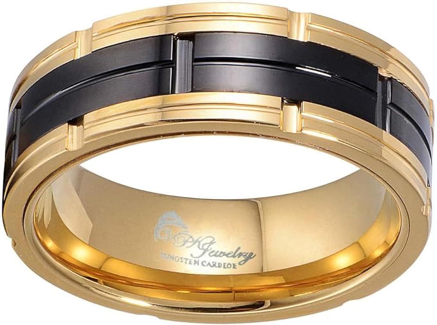 Mens Women Tungsten Carbide Wedding Band Engagement Ring Gold/Yellow/Black 6mm 8mm Size 6-15