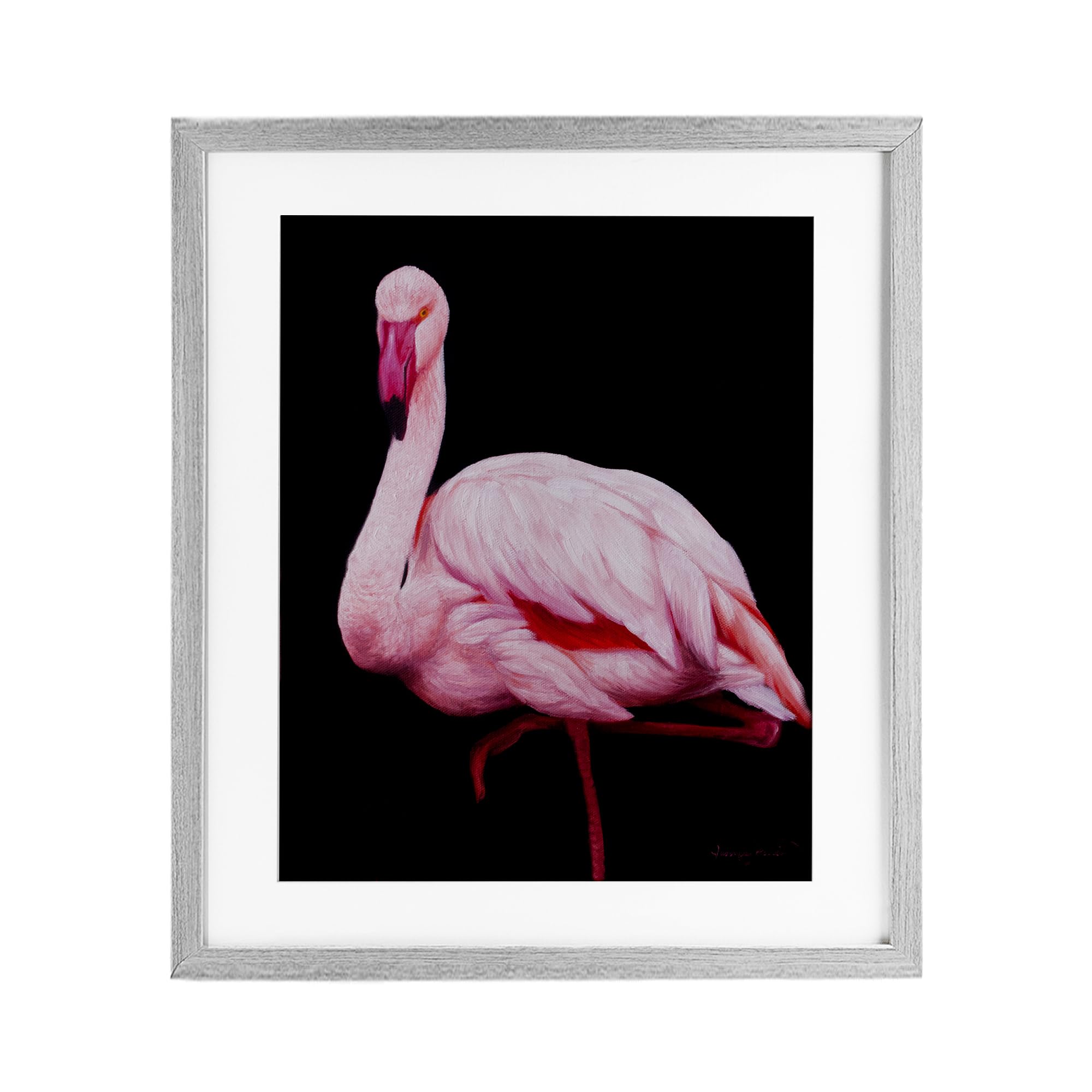 Tableau flamant rose James Corwin avec cadre haut de gamme