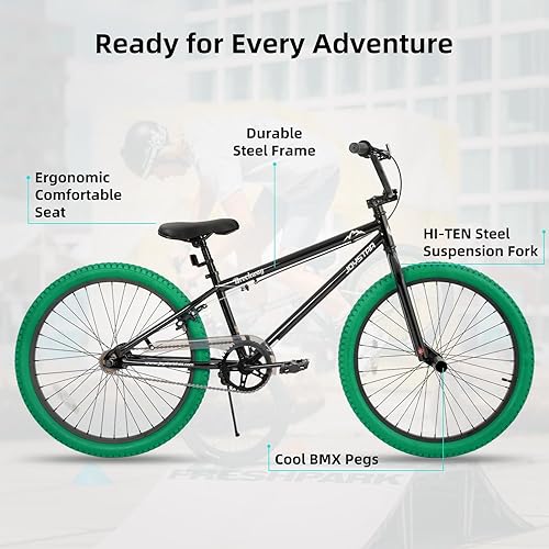 Miniatura 2 de JOYSTAR Brockway Freestyle - Bicicletas BMX para niños de 20 pulgadas y 24 pulgadas, bicicletas para niños de 6 a 14 años y ciclistas de nivel