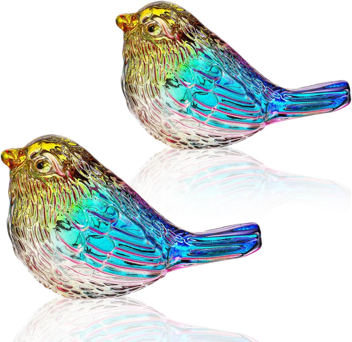 Set de 2 aves de cristal para decoración y regalo