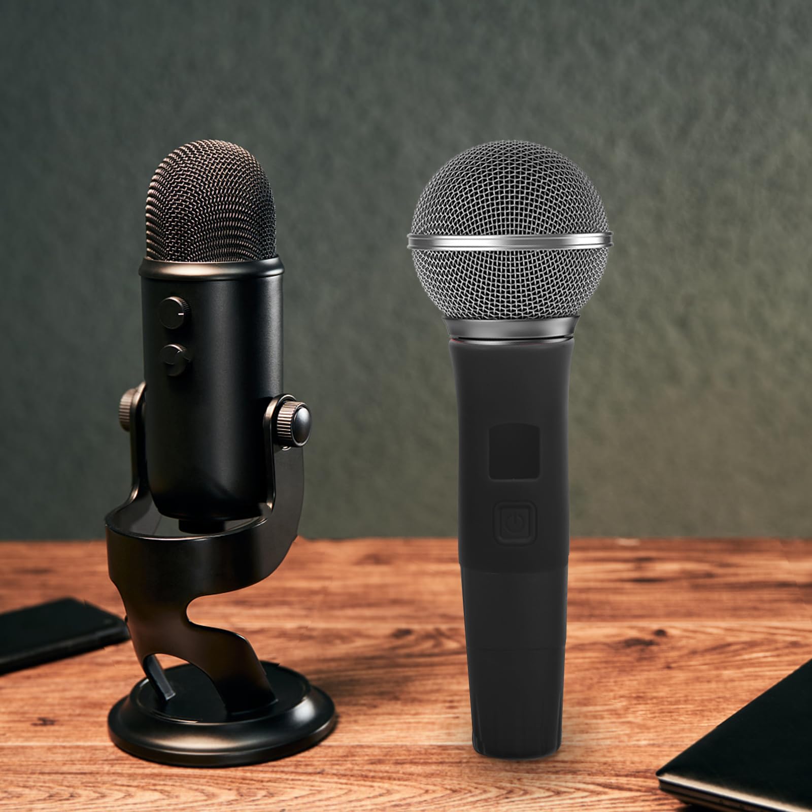 F320 Handle Mic Protective Silicone Sleeve Black Wireless Shockproof Cover for S-320 4.21x1.57 Inch Reusable for Ktv Stage Interviews