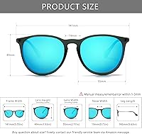 Vista 6 de SUNGAIT Gafas de sol redondas vintage para mujeres y hombres, estilo clásico retro