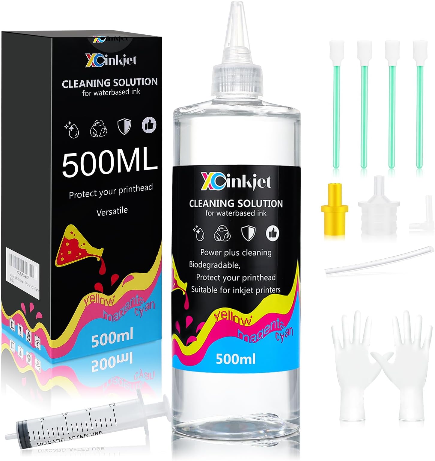 Printer Cleaning Kit for Epson Ecotank ET-2720 ET-2760, 500ml Print Head Cleaner Solution for HP 8600 8610 8710. Inkjet Printers