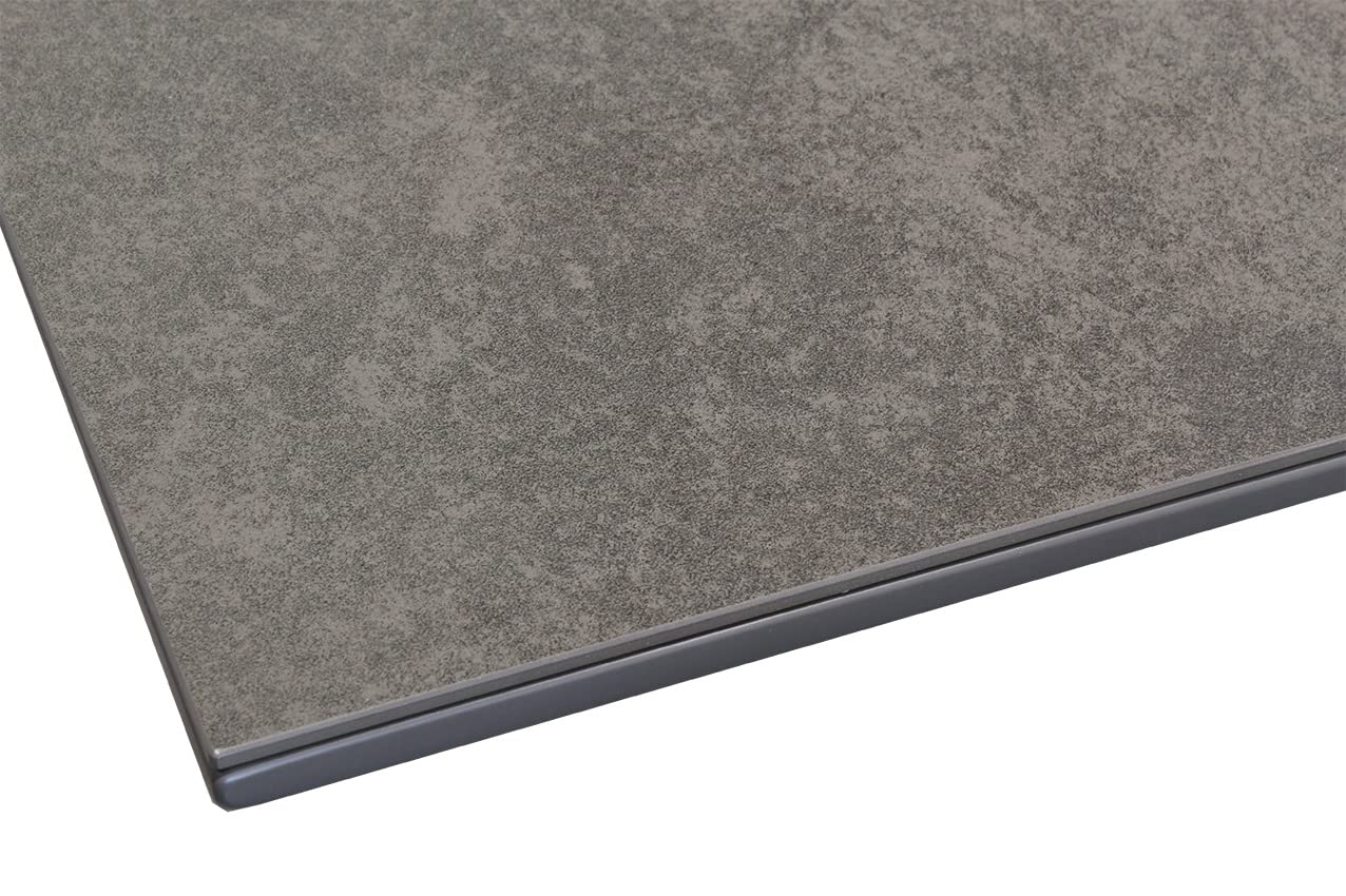 Meubletmoi Table 180/230 cm Extensible rectangulaire céramique et métal Gris Anthracite - Design Contemporain Industriel - Collection Elégance & Qualité - Onyx