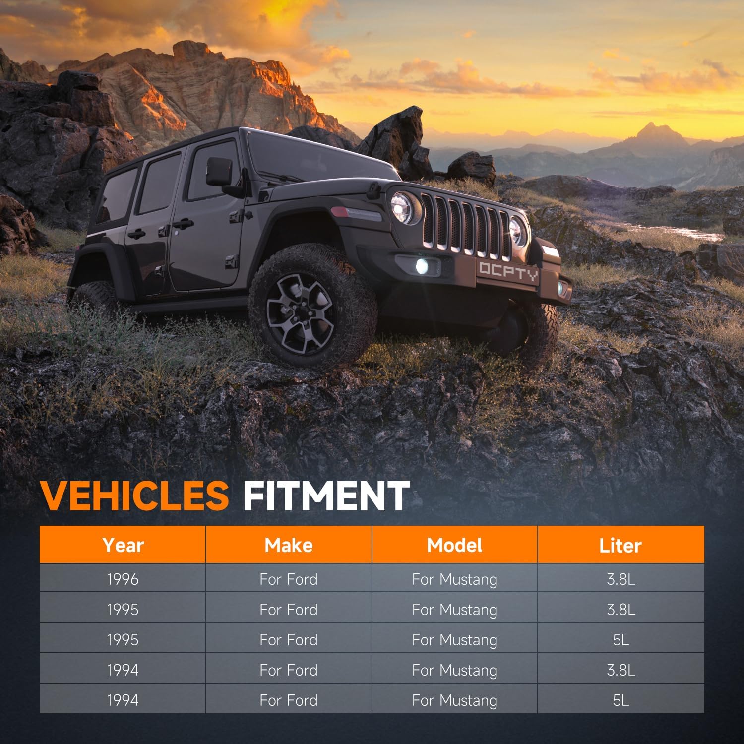 OCPTY For Ford Mustang CU1488 Radiator Replacement Compatible with 1994-1996 Ford Mustang 3.8L/1994-1995 Ford Mustang 5.0L,24" W X 14-7/8" H x 1" D, 1-1/2" Inlet, 1-3/4" Outlet Engine Coolant Radiator