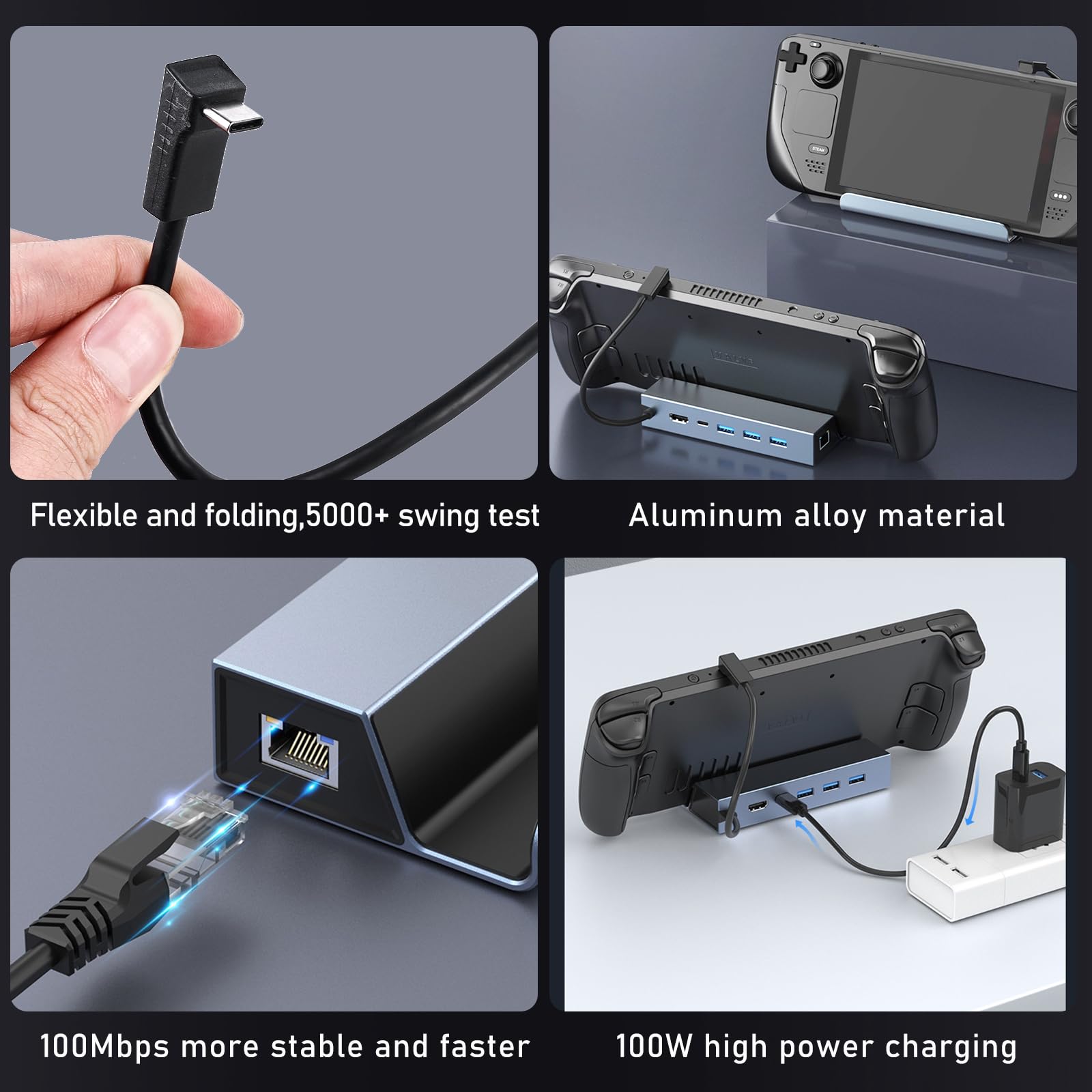 Switch Docking Station, 6 in 1 Docking Station USB C per Switch, Dock per Switch con HDMI 4K@60Hz, USB 3.0, Carica Rapida PD 100W, RJ45 100M
