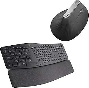 ロジクール エルゴノミック スプリット キーボード + MX Vertical ワイヤレス マウス [ K860 + MXV1s ] 国内正規品