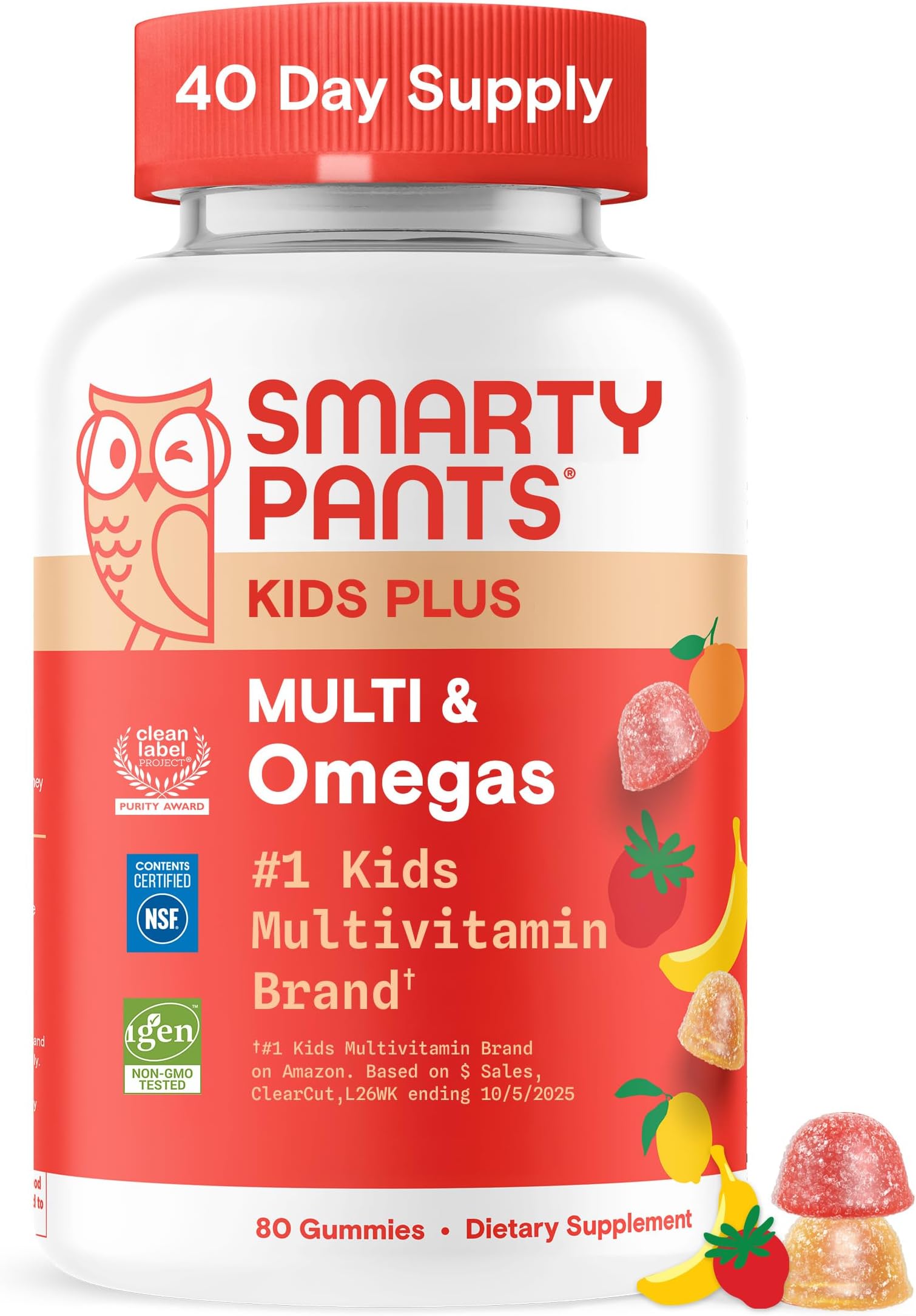 SmartyPants Kids Multivitamin Gummies - Improved Formula: Omega 3 (DHA/EPA), ...