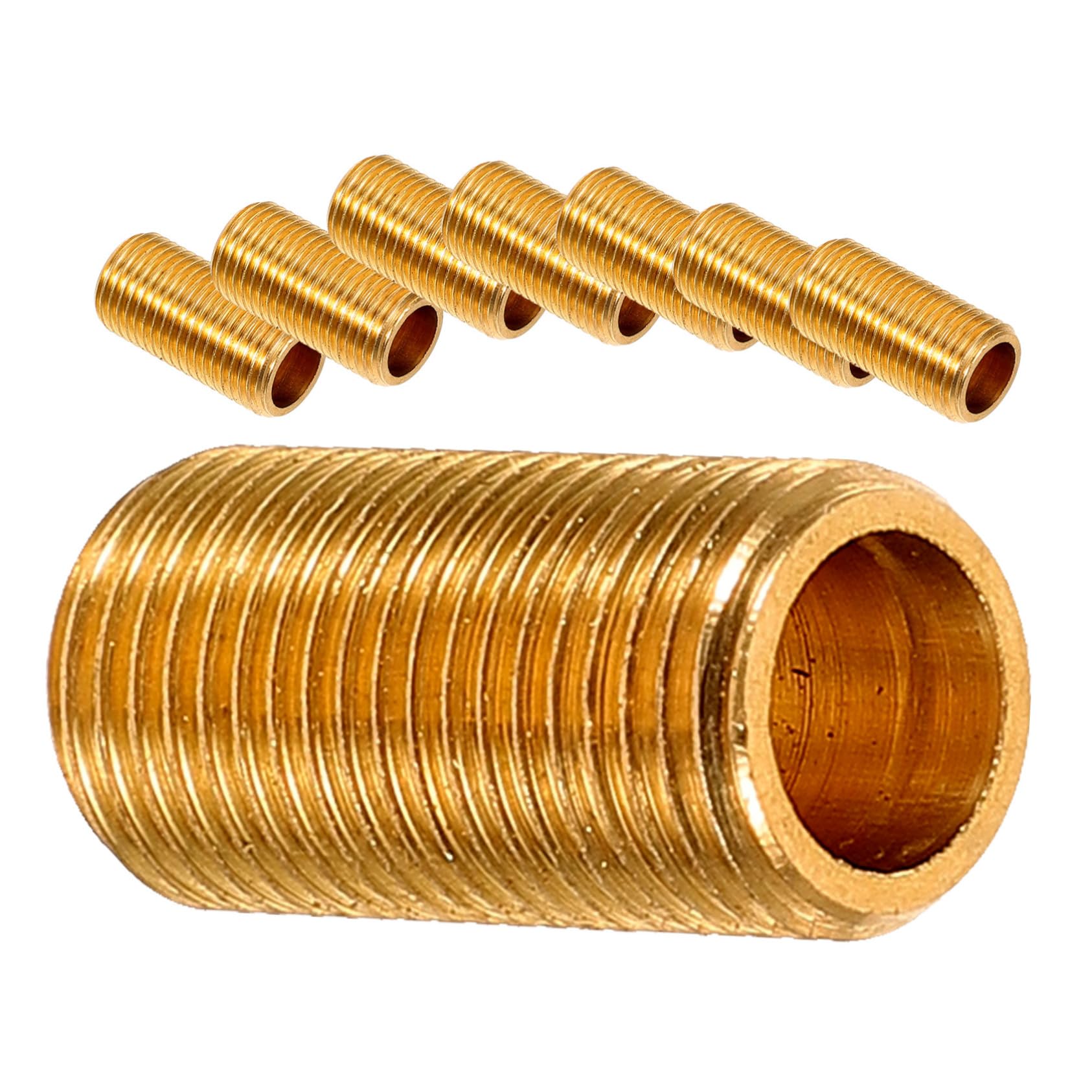 KALLORY Standard Metric Threads Brass Tube Lamp Nut Extension Rod Coupling for Lamp