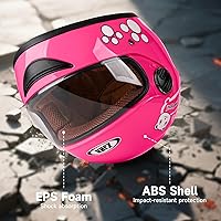 Vista 2 de Casco de motocicleta para niños con diseño de panda y guantes de carreras, certificación DOT