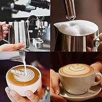 Vista 3 de Jarra para Espumar Leche, Taza Espumadora de Leche de Acero Inoxidable de 20 oz, Jarra de Vapor, Accesorios para Máquina de Café Cappuccino Espresso