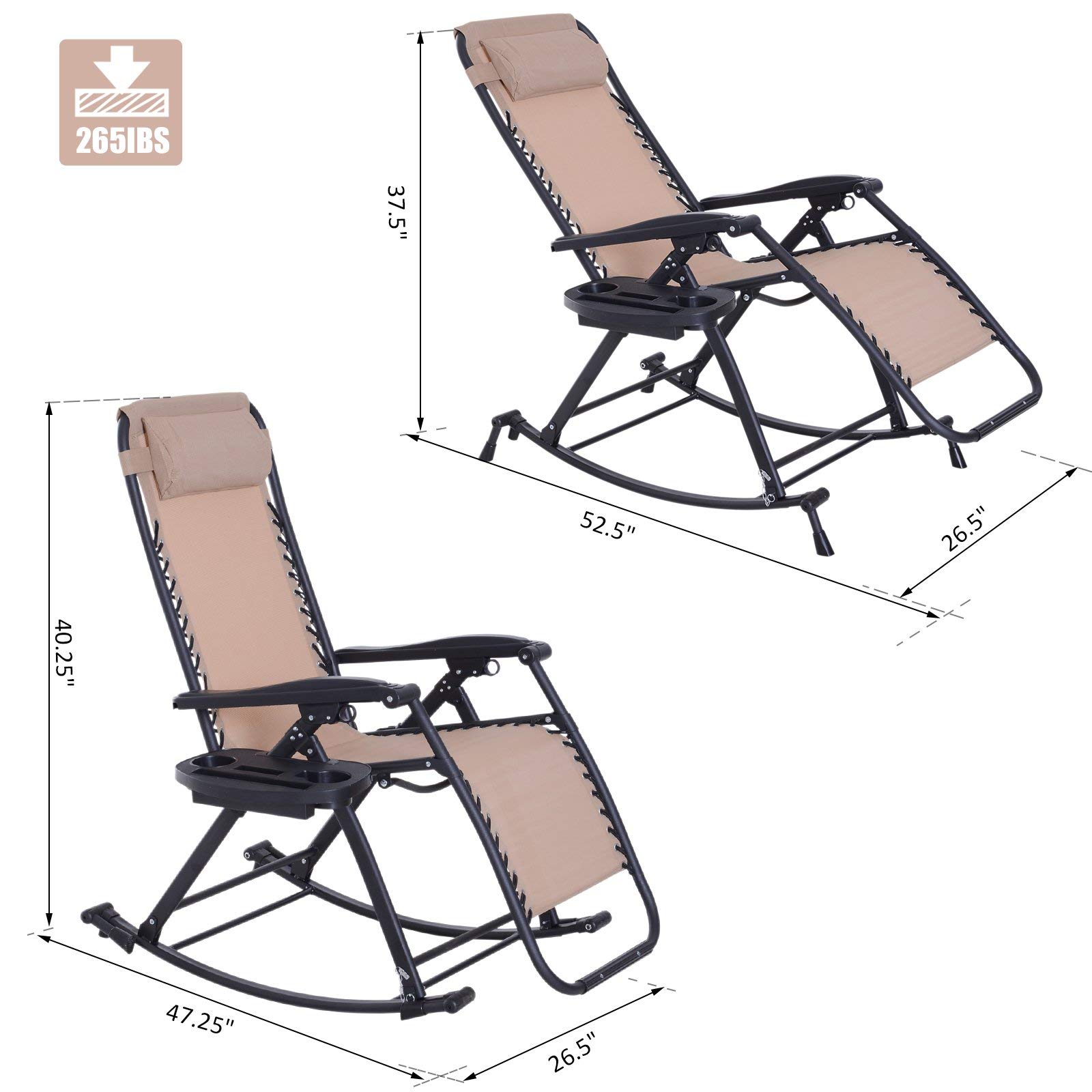 sun lounger with cup holder