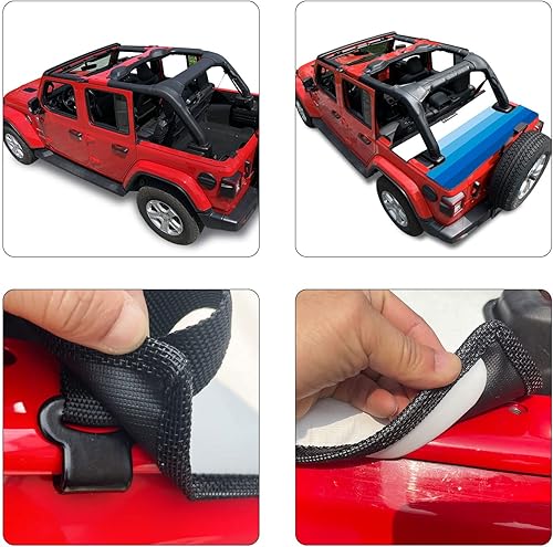 Miniatura 2 de Shadeidea Wrangler JL - Cubierta Tonneau para Jeep JLU de 4 puertas (2018-actual), cubierta de carga de vinilo para maletero trasero, Robicon Sahara