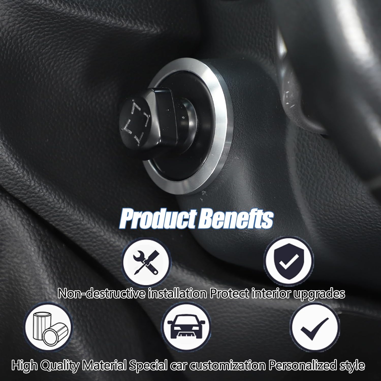 Steering Wheel Adjustment Buttons Cover Trim Compatible with Infiniti G37 2007-2013 G35 2007-2008 QX50 EX35 Q60, Alloy Steering Wheel Adjusting Lever Trim Ring Accessories(Silver)