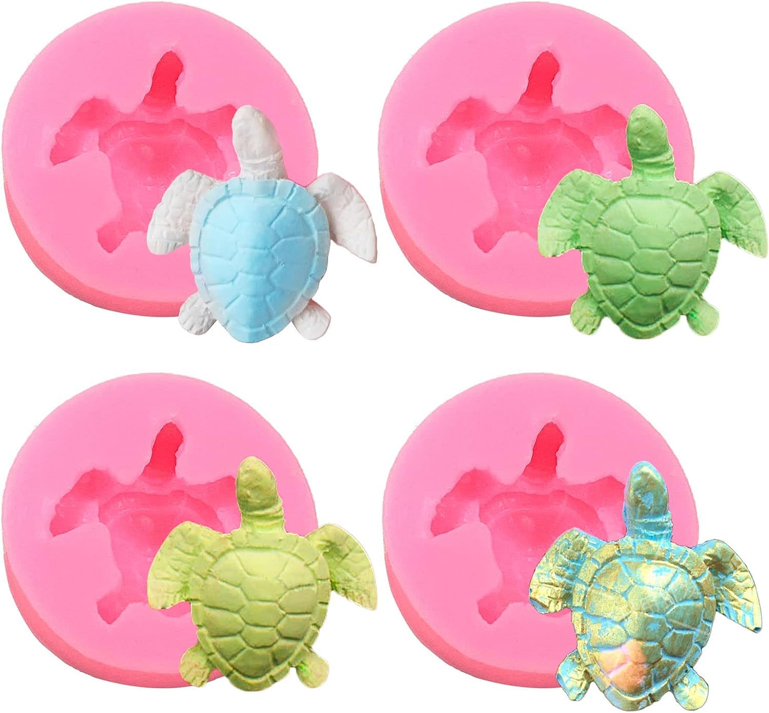 OURASHERO Schokoladenformen Silikon – 6 Mulden Schildkröte, Hitzebeständig Bis 230°C, 2 Stück