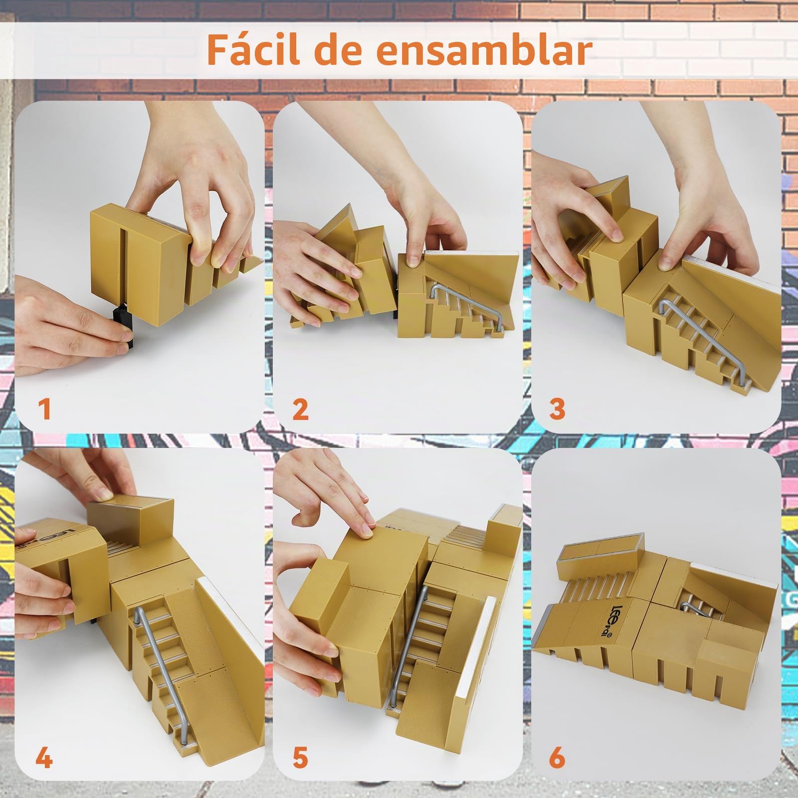 Juego de Accesorios para monopatín y rampa, Juego de Accesorios para Skate Park, Piezas de rampa para Tech Deck Fingerboard Mini Finger Skateboard Diapasones Ultimate Parks