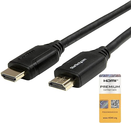 StarTech.com HDMM50CMP - Cable HDMI 2.0 corto de alta velocidad con Ethernet, 4K 60Hz