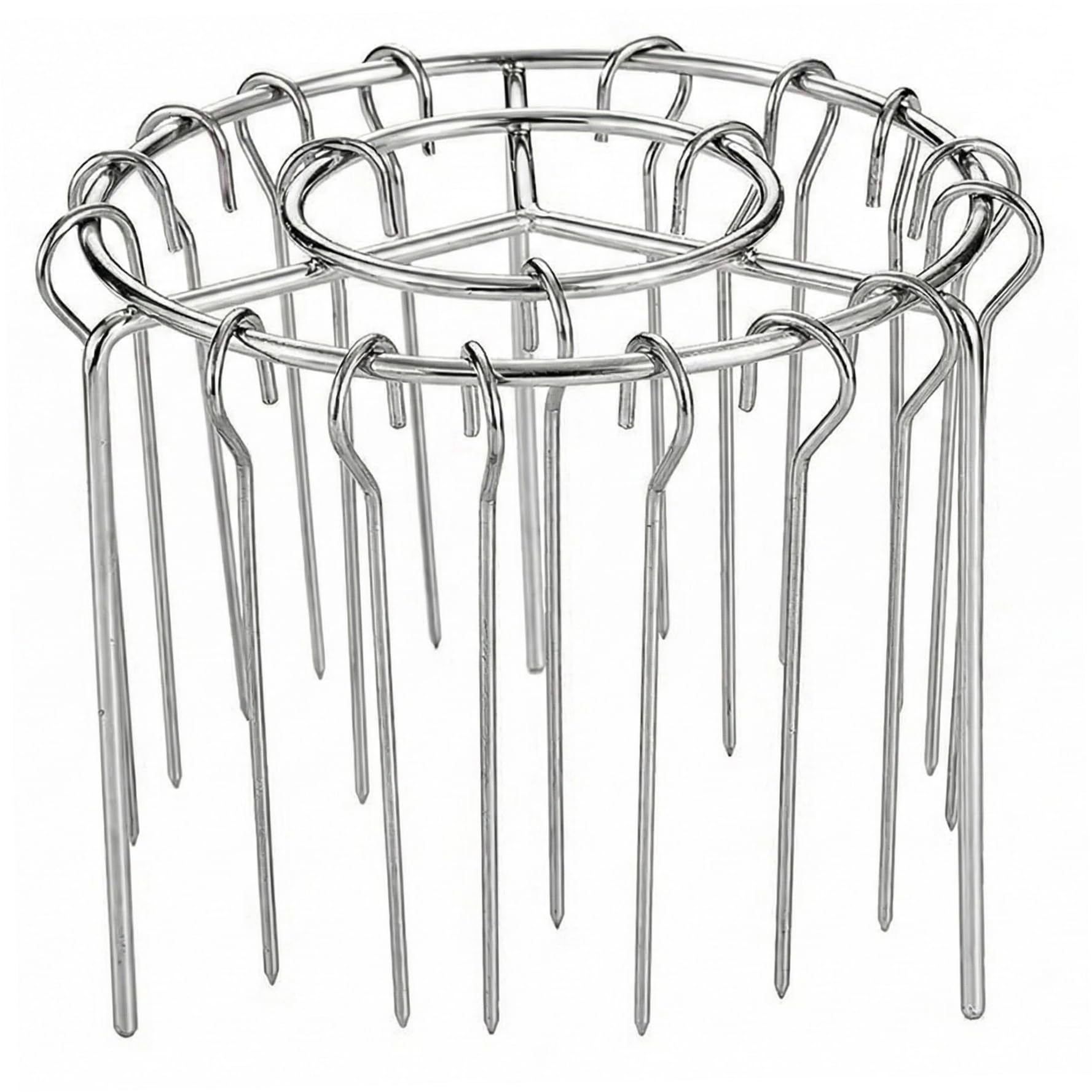 BEAHING Air Fryer Skewer Rack Stainless Steel Kebab Rack with Hanging & Vertical Skewers for Kitchen
