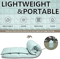 Vista 6 de zzlamb Manta de camping de plumón Puffy resistente al agua, manta de viaje de plumón portátil para exteriores, colcha ligera y cálida para sofá
