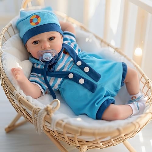 FANCCI Realistic Reborn Baby Dolls Boy,18 Inch Lifelike Newborn Baby Doll Real Life Baby Dolls Soft Weighted Reborn Doll Christmas or Birthday Gift Toys for 3+ Years (Boy)