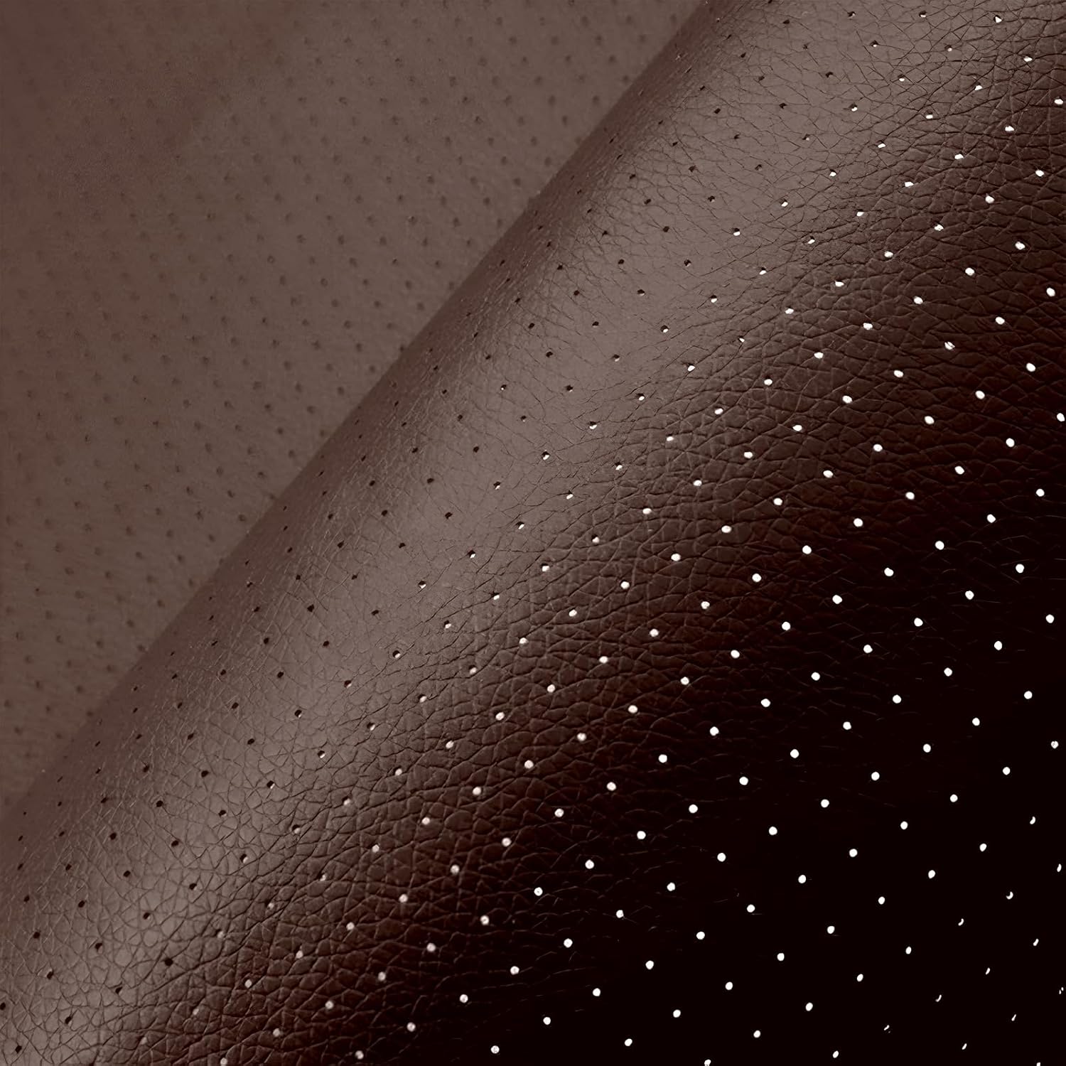 Leather Repair Patch, Breathable Perforated Self Adhesive Repair Patch, Furniture Couch Car Seats Office Chairs Sofa Repair Refurbished Faux Leather Patch (Dark Brown,15.7x59 inch)