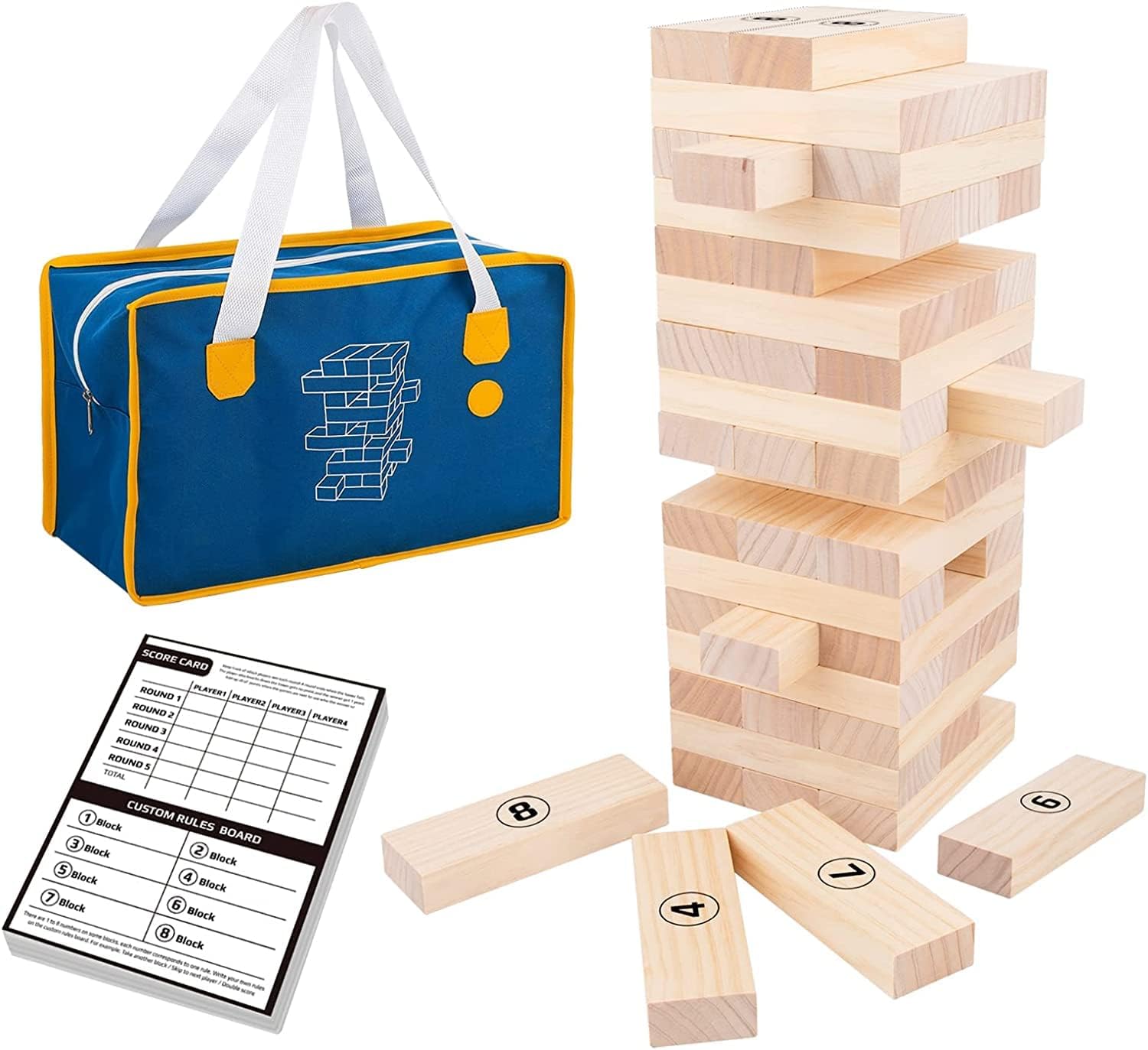 TOOKYLAND Giant Wood Stacking Game, 56 PCS Wooden Block