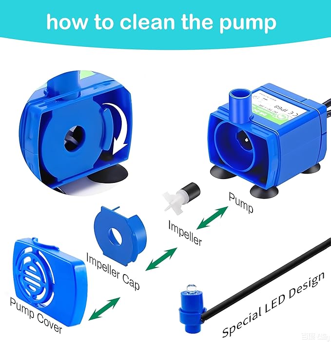 Bomba para Fuente de Agua para Gatos Furrcali, Submersible, 5V USB miniatura 3