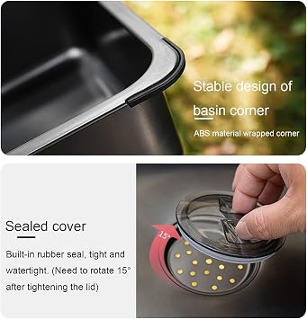 Outdoor Sink Portable Large Capacity Dish Tub Basin Dishpan Washing Up Bowl