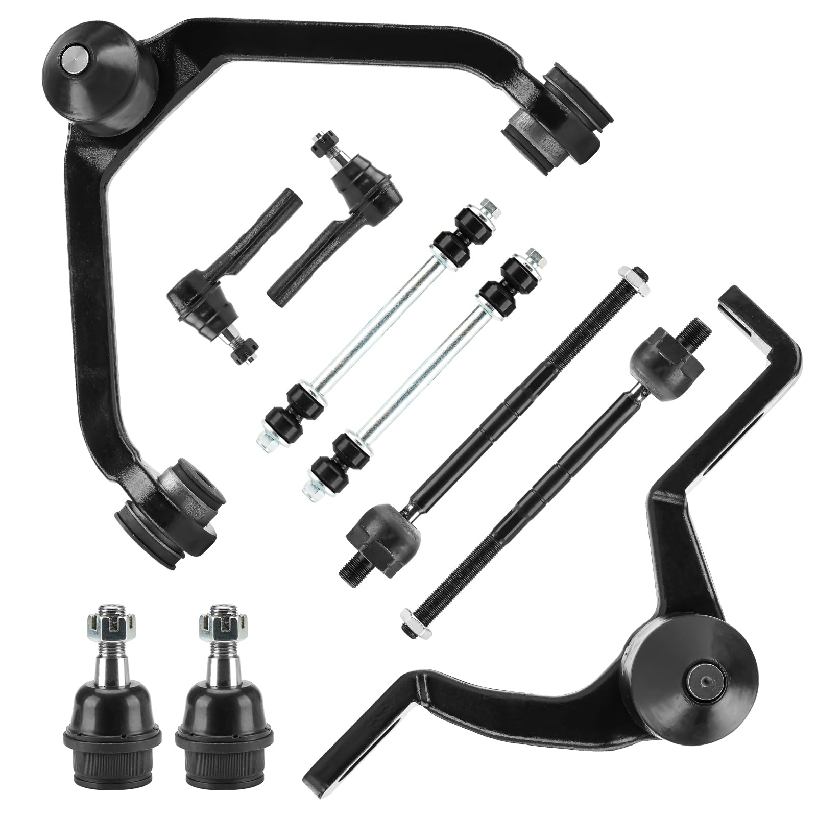 Brazos de control superior de suspensión delantera con kit de rótula para Ford Ranger 2WD 1998-2011, para Mazda B2300 2001-2009, B2500 B3000 B4000 1998-2001, 10 unidades