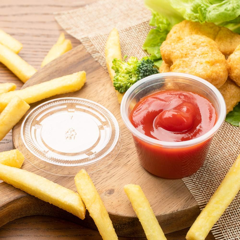 Restaurantware Base 2.5 Ounce Sauce Cups, 2000 Microwave-Safe Condiment Cups - Crack-Resistant, Disposable, Clear Plastic Portion Cups, For Samples, Sauces, Or Toppings, Lids Sold Separately : Grocery & Gourmet Food