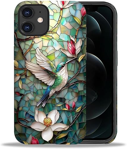 Miniatura 93 de DAIZAG Funda compatible con iPhone 11 Pro Max, hermosa carcasa rígida híbrida de plástico TPU con diseño de pájaro colorido + funda protectora de
