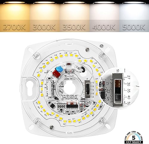Miniatura 3 de Tamaño PCB de 4 pulgadas, tamaño total de 5.39 pulgadas, 17 W, CCT seleccionable de 27 K a 50 K, 120 V, CRI80, motor de luz LED regulable, kit de