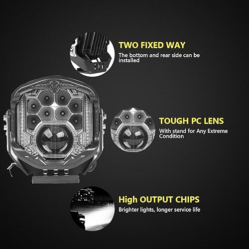 Miniatura 10 de Riasdy Luz redonda todoterreno de 7 pulgadas, 1 unids tirador lateral 95 W LED blanco DRL Spot Flood Combo Beam luces de conducción 10800LM luz