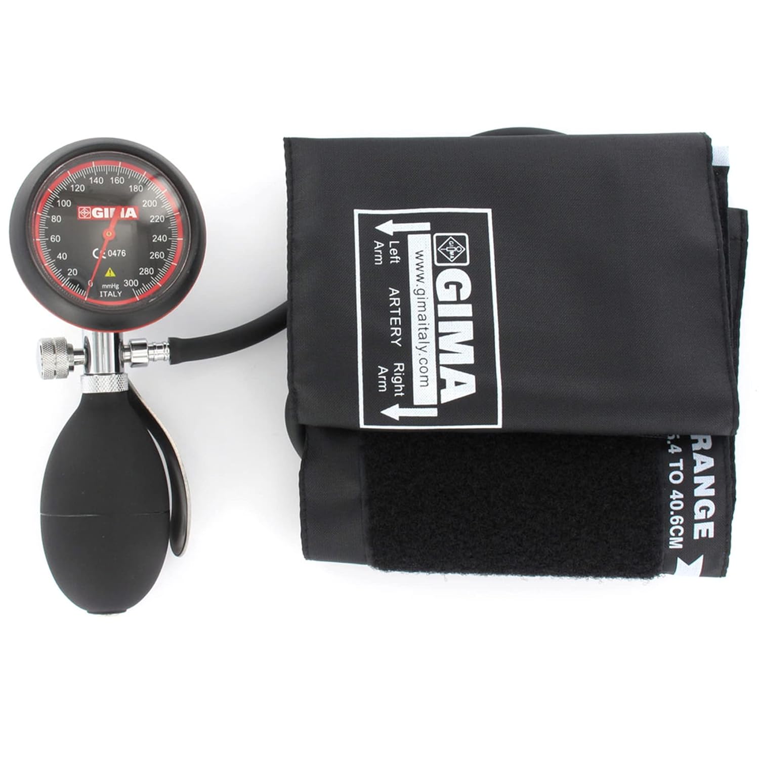 GIMA London Aneroid Sphygmomanometer, black cuff and manometer