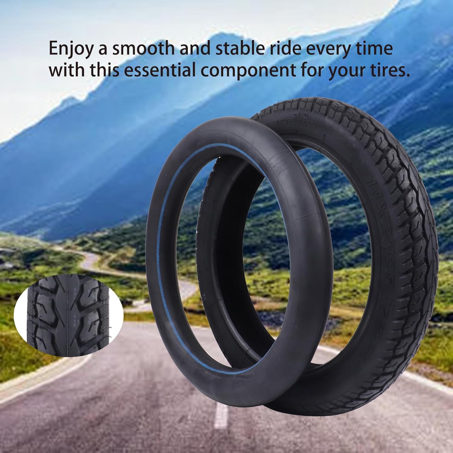 2-pack 14 Inch Electric Scooter Tire Tube,14 x 2.125 57-254 Tire and Tube Replacement Bicycle Tire for Electrc Scooter