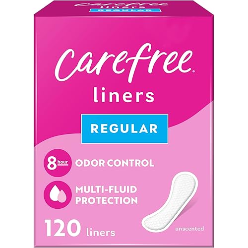 Carefree Panty Liners for Women, Regular, Unwrapped, Unscented, 120ct | Pantiliners, Carefree Liners, Daily Liners for Women, Light Periods and Leaks, 8-Hour Odor Control | 120ct (Packaging May Vary)