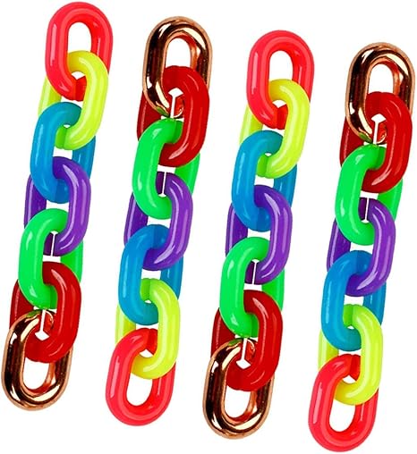 Amazon Cクリップフック 小さなペットラットオウム鳥のおもちゃを学ぶ子供のための42個のプラスチックチェーンリンク バックル 通販