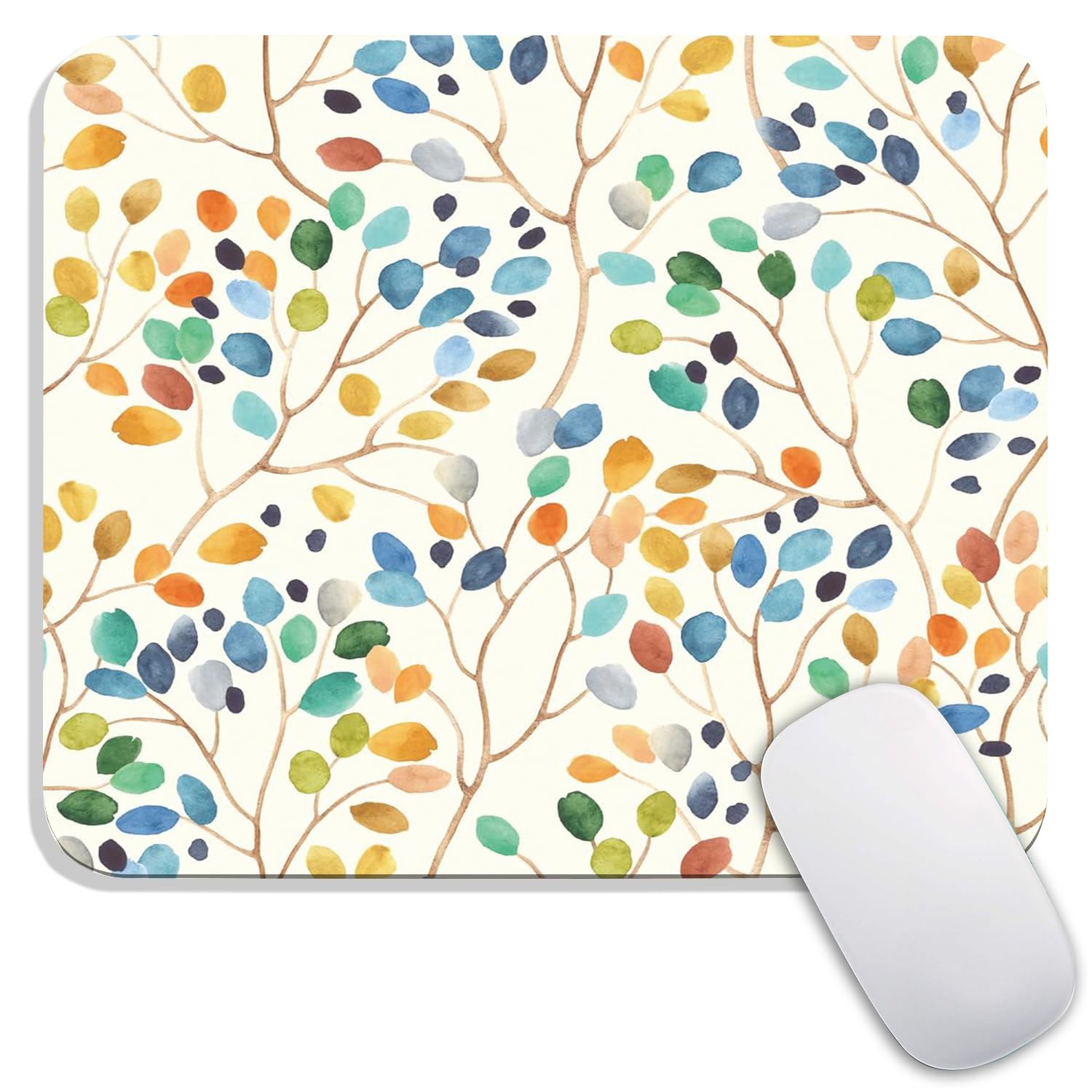 Armanza Square Mouse Pad Colorful Forest,Personalized Premium-Textured Custom Mouse Mat Design,Washable Mousepad Cloth,Non-Slip Rubber Base Computer