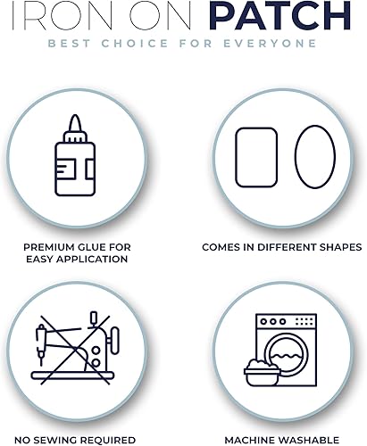 Miniatura 6 de Johnson & Smith Parches para planchar  Parche de 12 piezas para reparación de ropa, pantalones  Parches adhesivos de tela  Fácil de usar, no