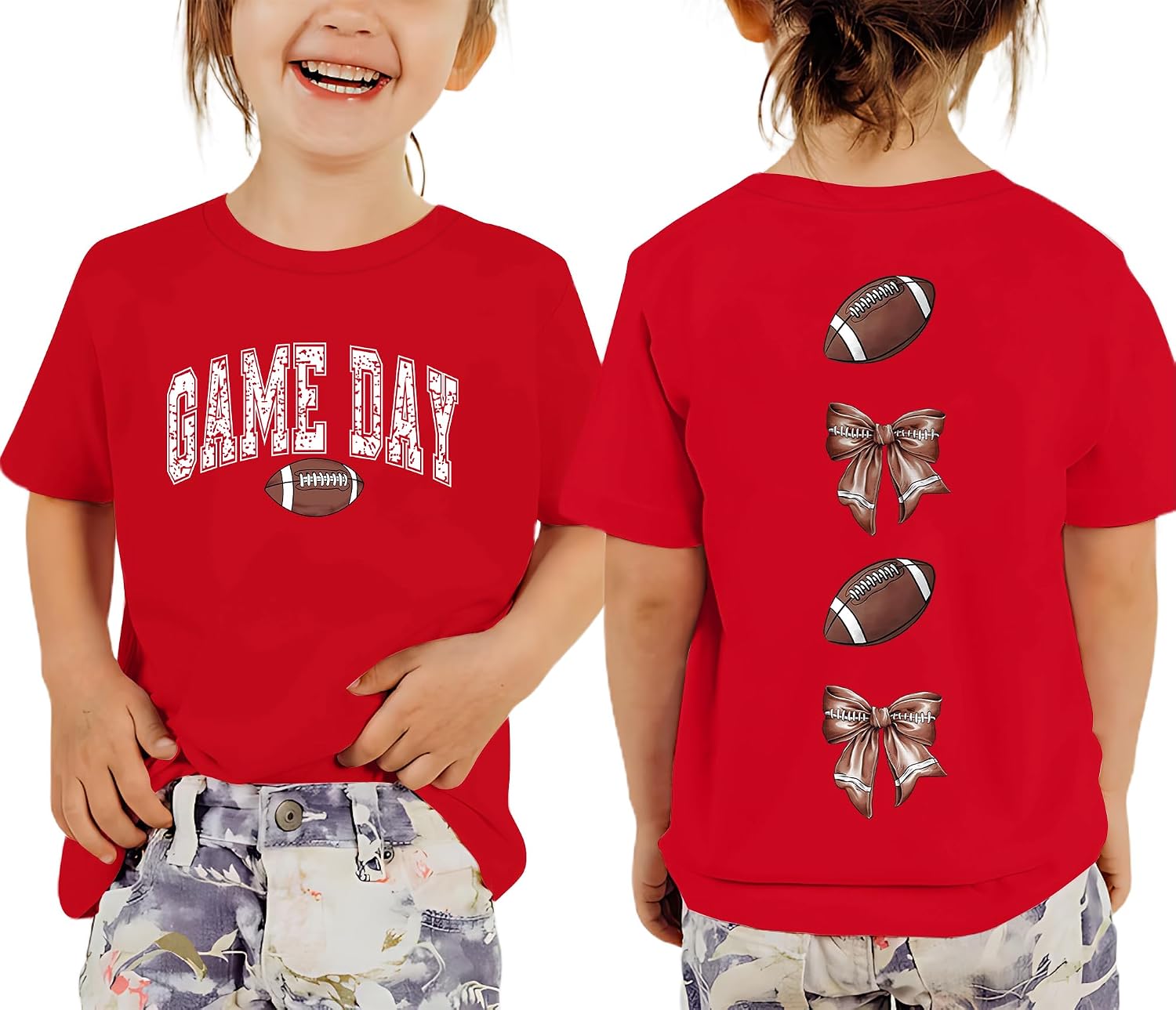 Game Day Shirts for Kids Football Season Shirt Girls Boys 5-14Y