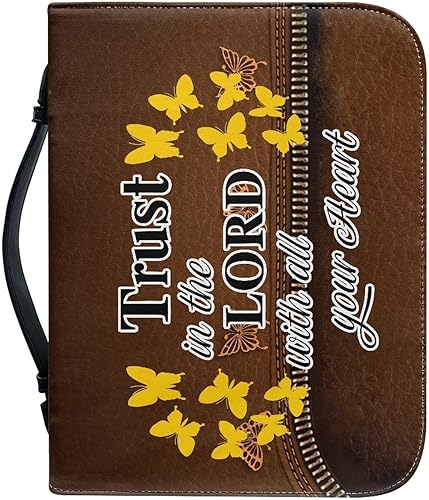 Miniatura 31 de Bolsas de cuero para iglesia, funda de Biblia gris león, bolsa protectora de la Biblia de poliuretano, funda de transporte portátil con asa