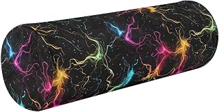 aidingzhi Almohada cilíndrica redonda para cabecera y cuello, almohada cilíndrica para rodillas, apoyo postural, color negro