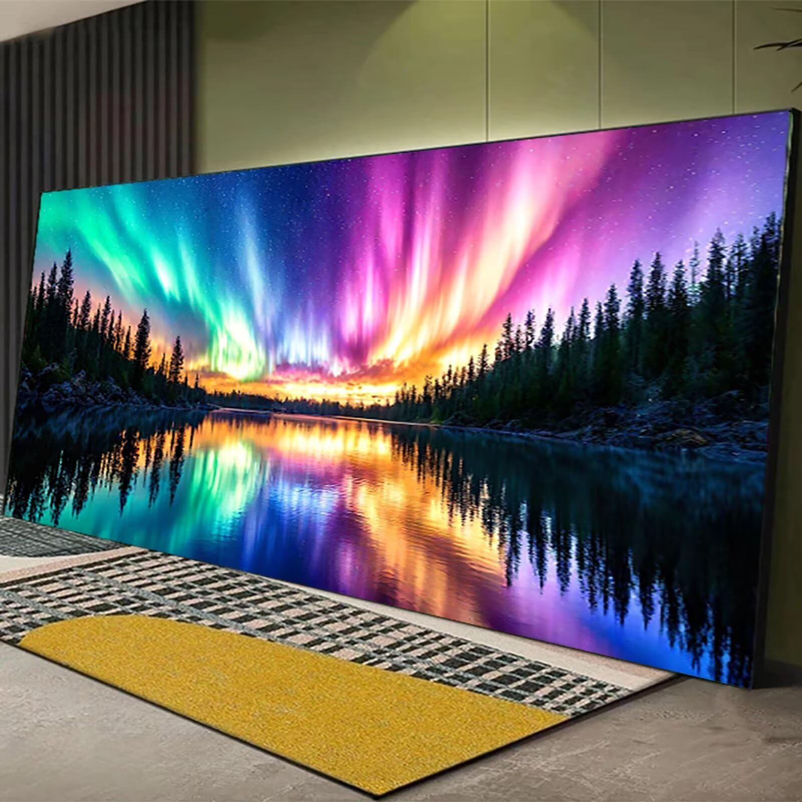 Malen nach Zahlen Kinder Aurora, Geschenke für Mädchen Junge, Bastelset Kinder, Malen nach Zahlen See | Malen nach Zahlen Ohne Rahmen, für Home Wand Dekor Geschenk (60x120cm) Bastelset Erwachsene 5-P