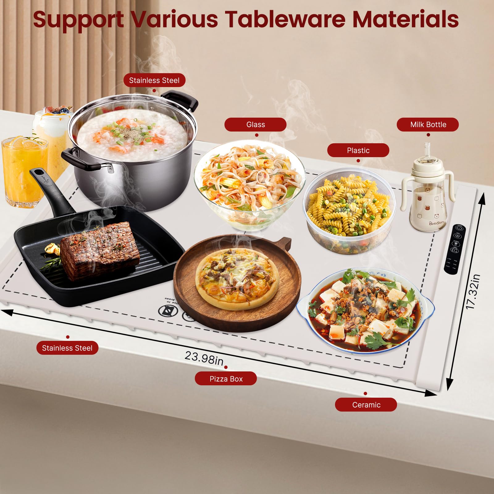 Food Warming Mat - Electric Tray with Timer -5 Food Warming Mat - Electric Tray with Timer -5