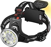 Vista 1 de Linterna de faro delantero, linterna LED recargable brillante, luz frontal impermeable con lámpara trasera para acampar al aire libre, correr